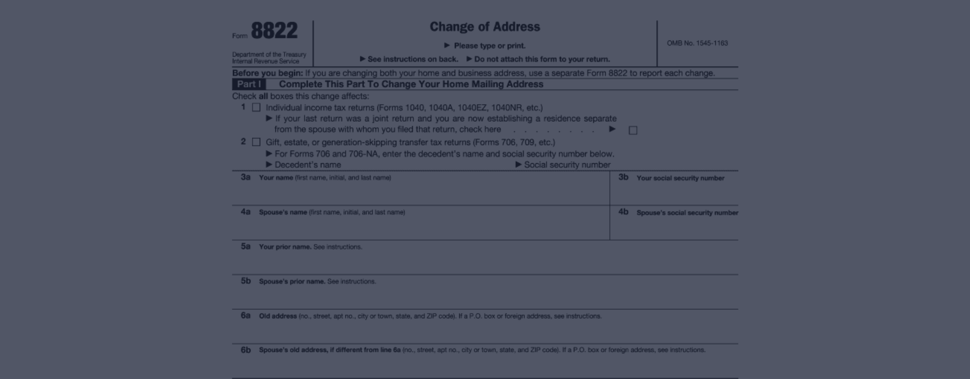 Form 8822 Printable > IRS 8822 Form: Change of Address - Online ...